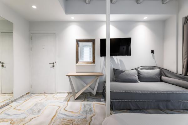 The Blue Carpet suite is one of the most luxurious suites. It features a large private pool and a fully furnished terrace with stunning sea views and lush gardens.