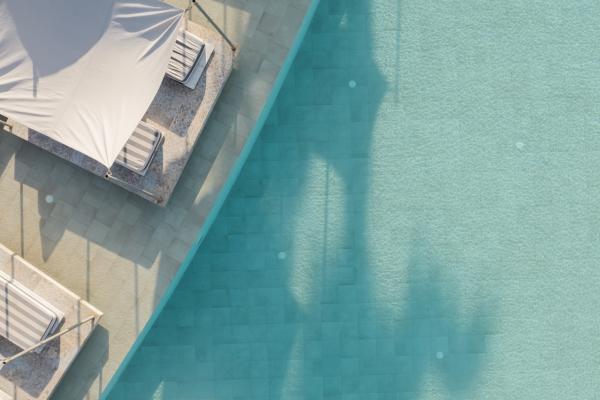 swimming by the pool